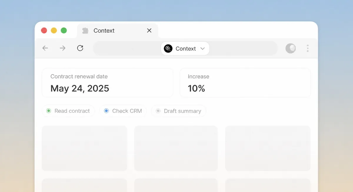 An agent acting in the sandboxed browser
