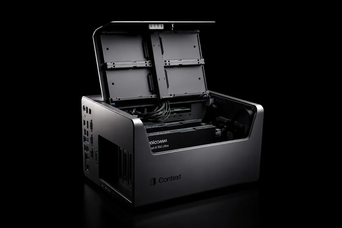 The Context on-prem appliance with its inference accelerator visible inside.