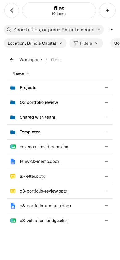 Context Drive on a phone: the Files view